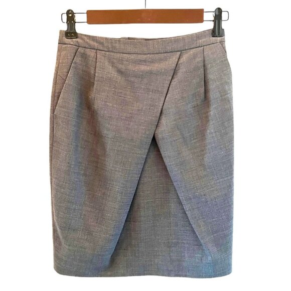 🚨CLEARANCE!! Aritzia - Talula Babaton - Grey Wool Suiting Pencil Skirt - 0 - Picture 1 of 5